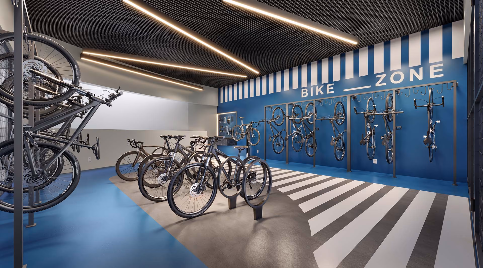 Bicicletário do Platz 450 - perspectiva ilustrada